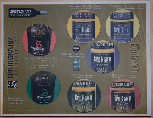 Springbank/BenRiach tasting mat
